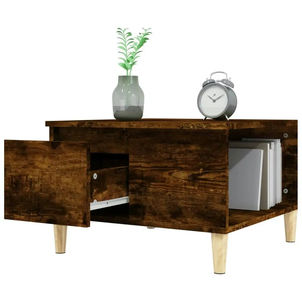 Coffee Table Smoked Oak 55x55x36.5 cm Engineered Wood 821081