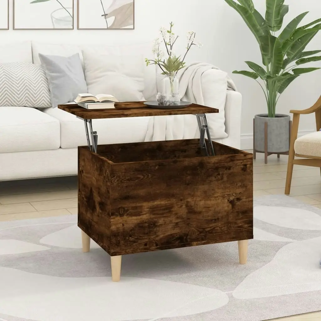 Coffee Table Smoked Oak 60x44.5x45 cm Engineered Wood 819569