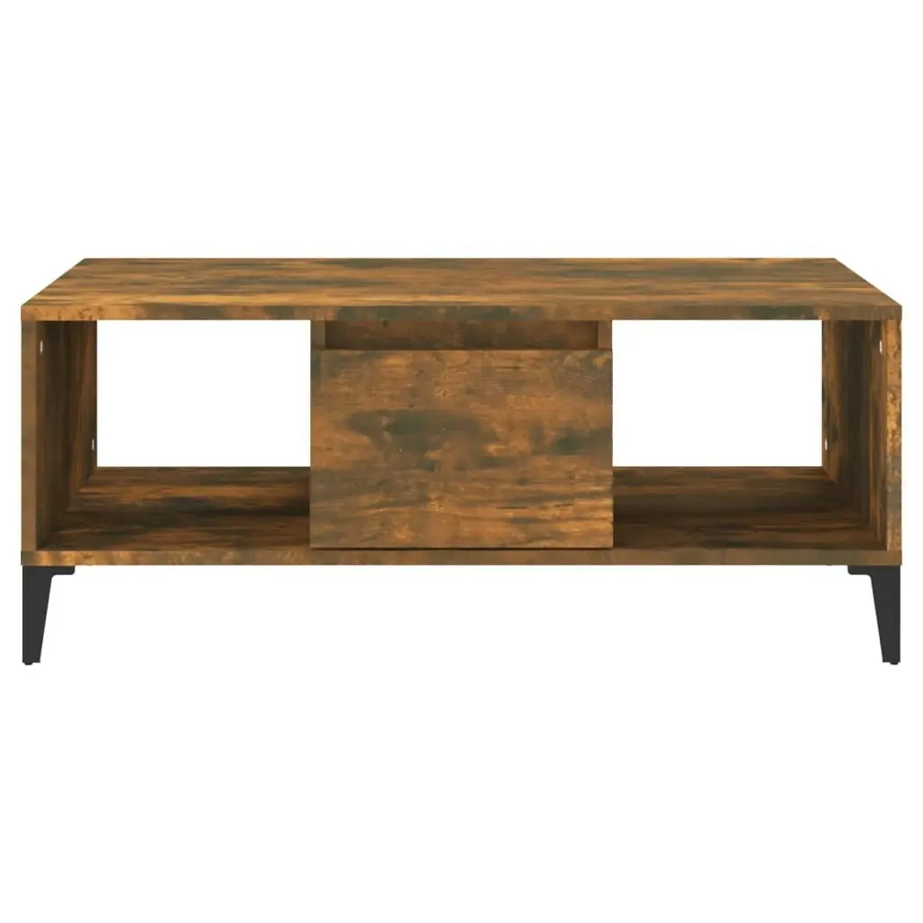 Coffee Table Smoked Oak 90x50x36.5 cm Engineered Wood 821073