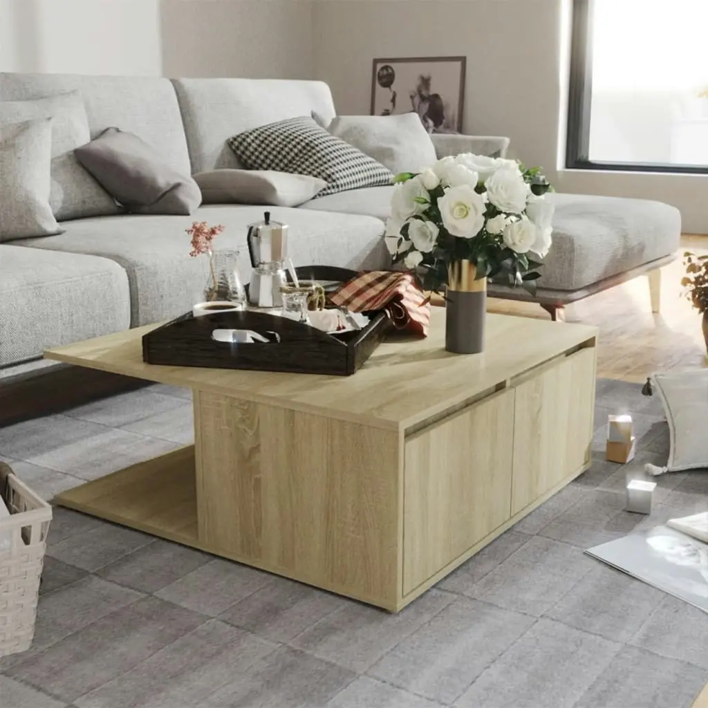 Coffee Table Sonoma Oak 80x80x31 cm Engineered Wood 806879