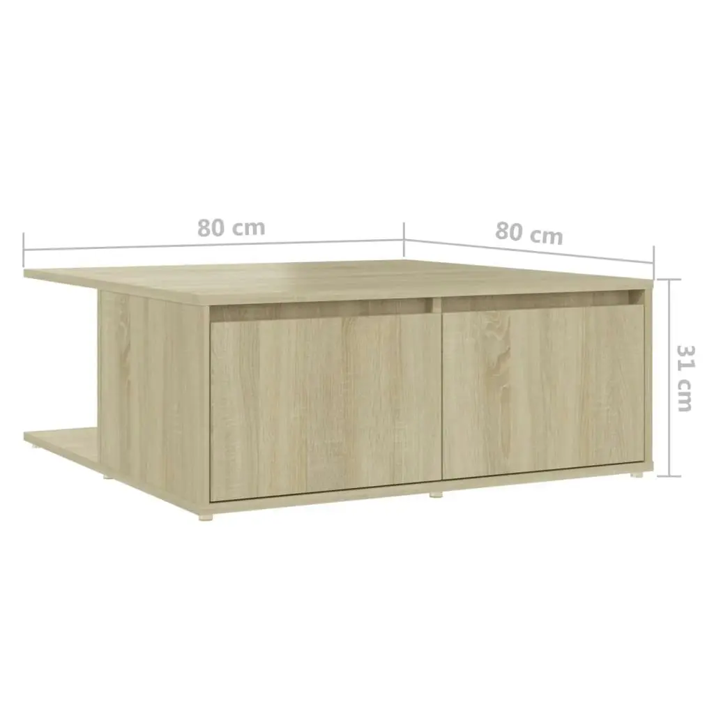 Coffee Table Sonoma Oak 80x80x31 cm Engineered Wood 806879