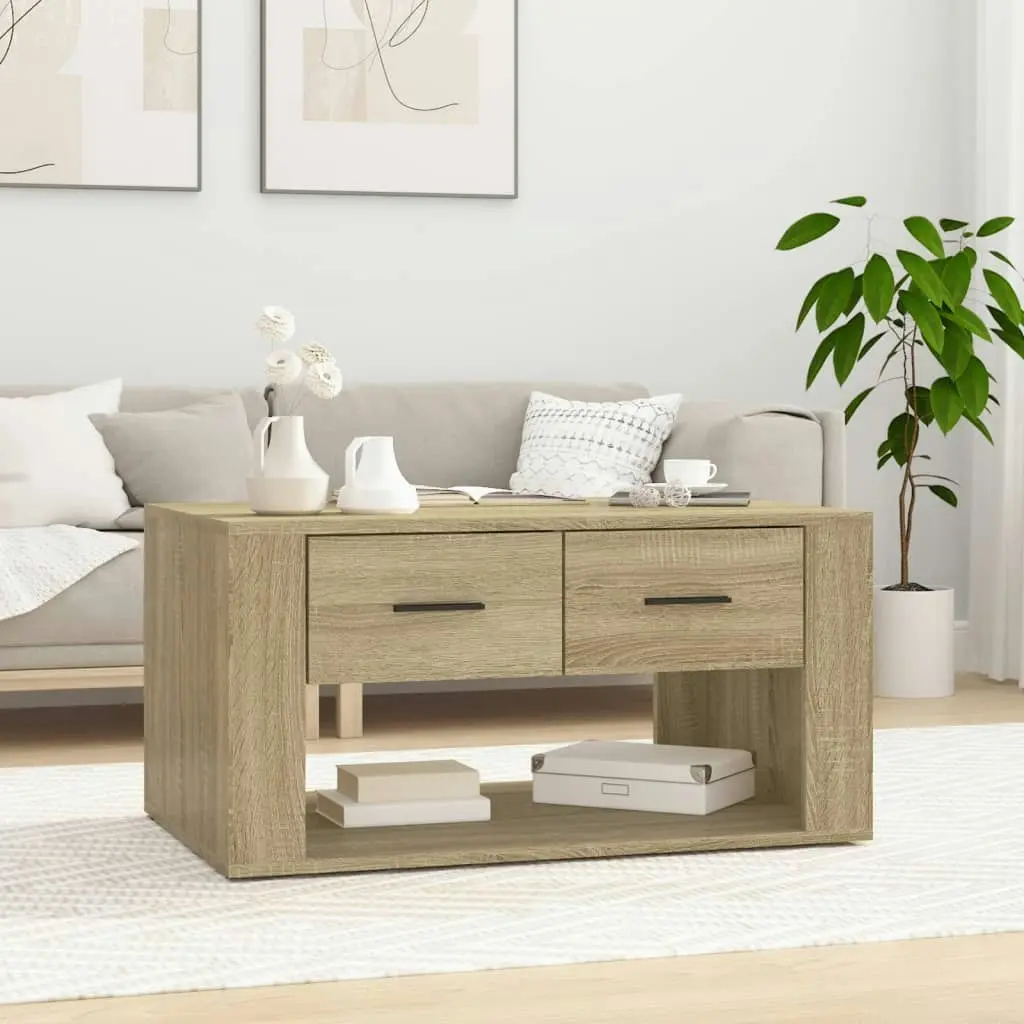 Coffee Table Sonoma Oak 80x50x40 cm Engineered Wood 816531