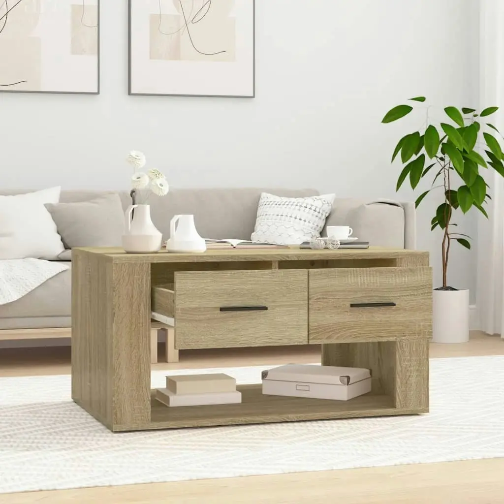 Coffee Table Sonoma Oak 80x50x40 cm Engineered Wood 816531