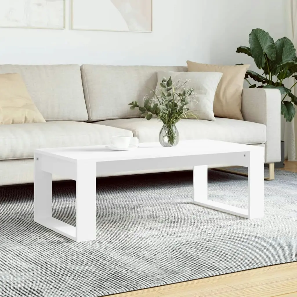 Coffee Table White 102x50x35 cm Engineered Wood 823358