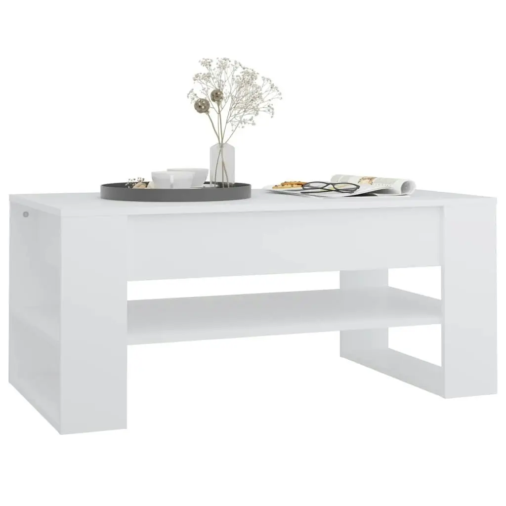 Coffee Table White 102x55x45 cm Engineered Wood 810899