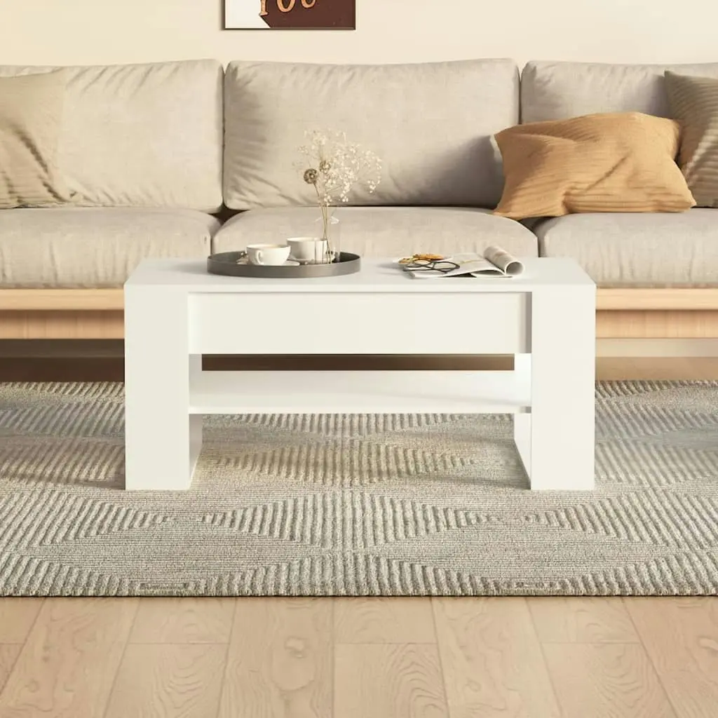 Coffee Table White 102x55x45 cm Engineered Wood 810899