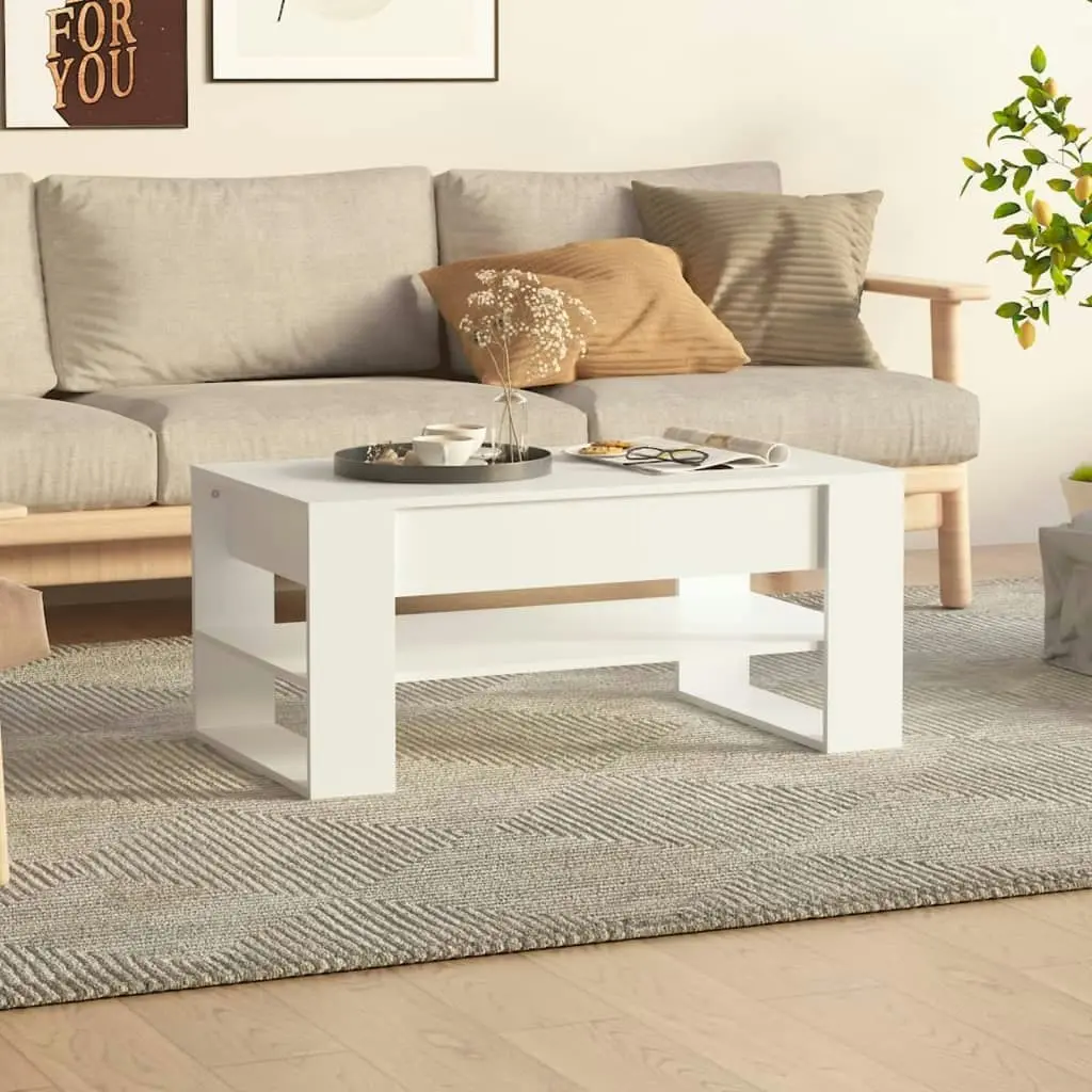 Coffee Table White 102x55x45 cm Engineered Wood 810899