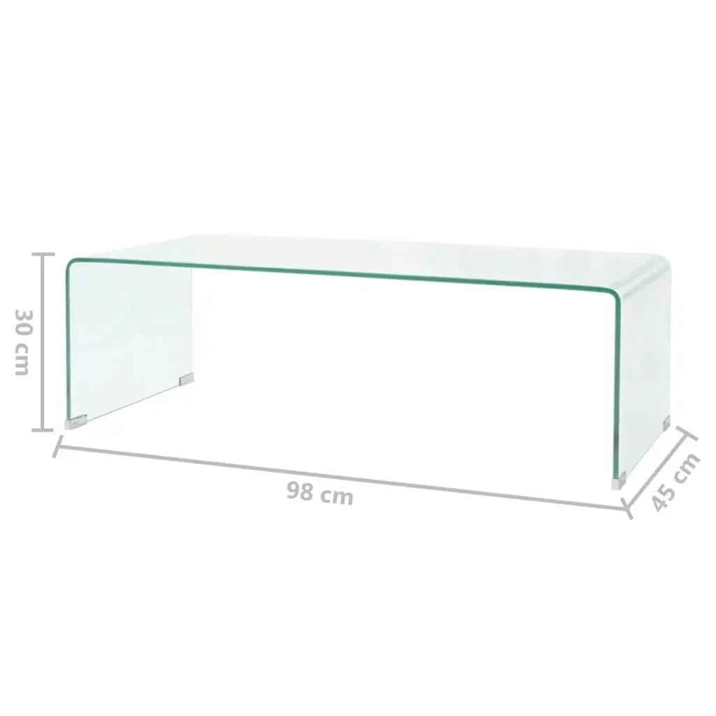 Coffee Table Tempered Glass 98x45x30 cm Clear 244189