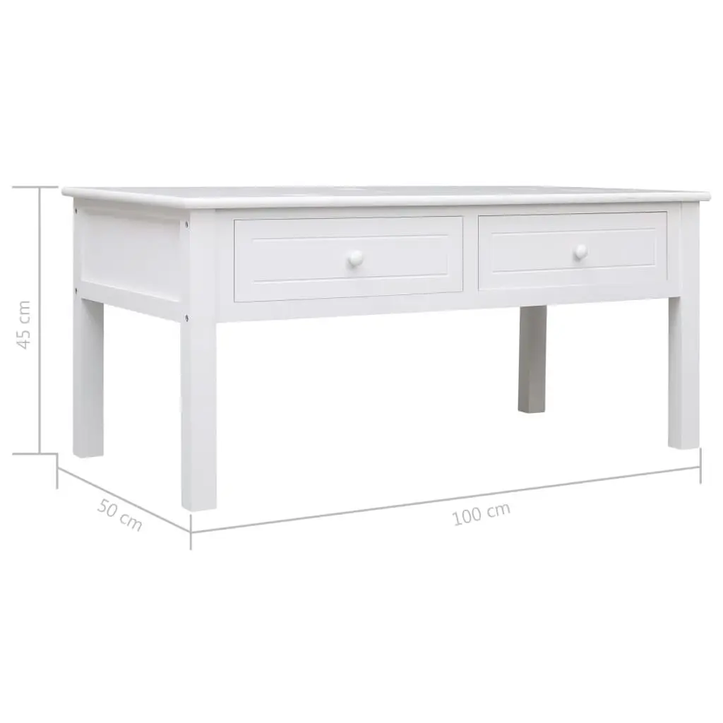 Coffee Table White 100x50x45 cm Wood 284137