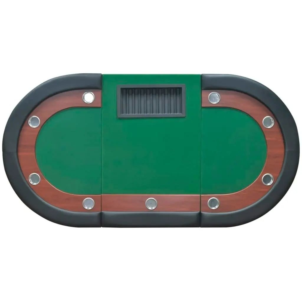 10-Player Poker Table with Dealer Area and Chip Tray Green 80133