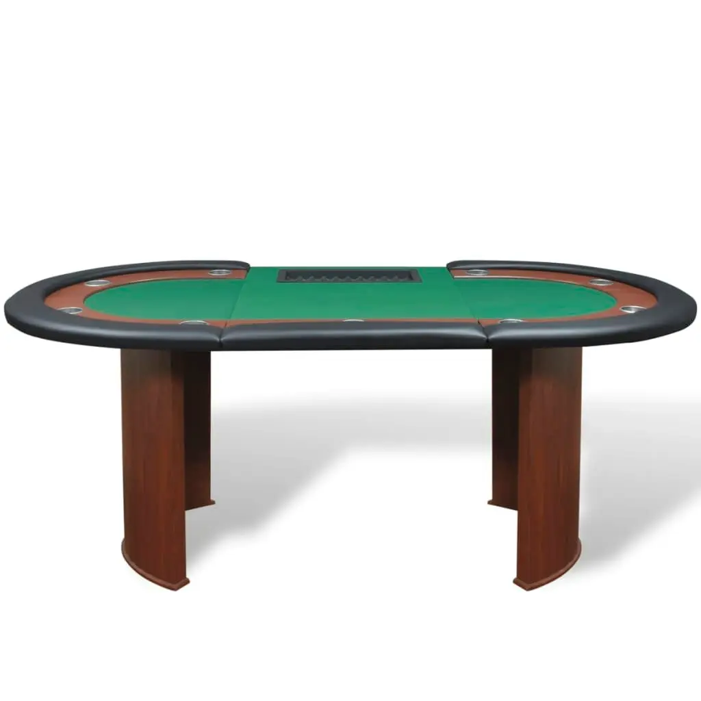 10-Player Poker Table with Dealer Area and Chip Tray Green 80133