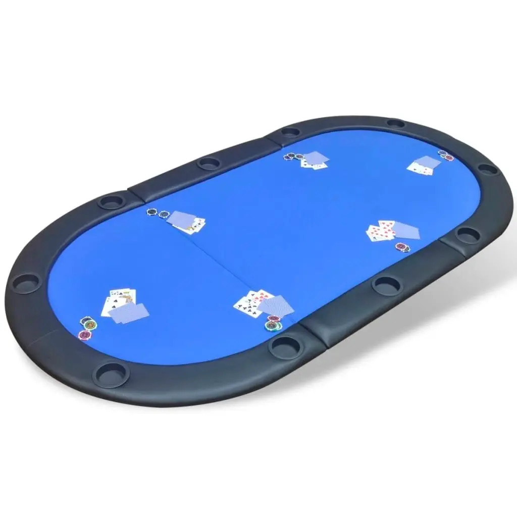 10-Player Foldable Poker Tabletop Blue 80136