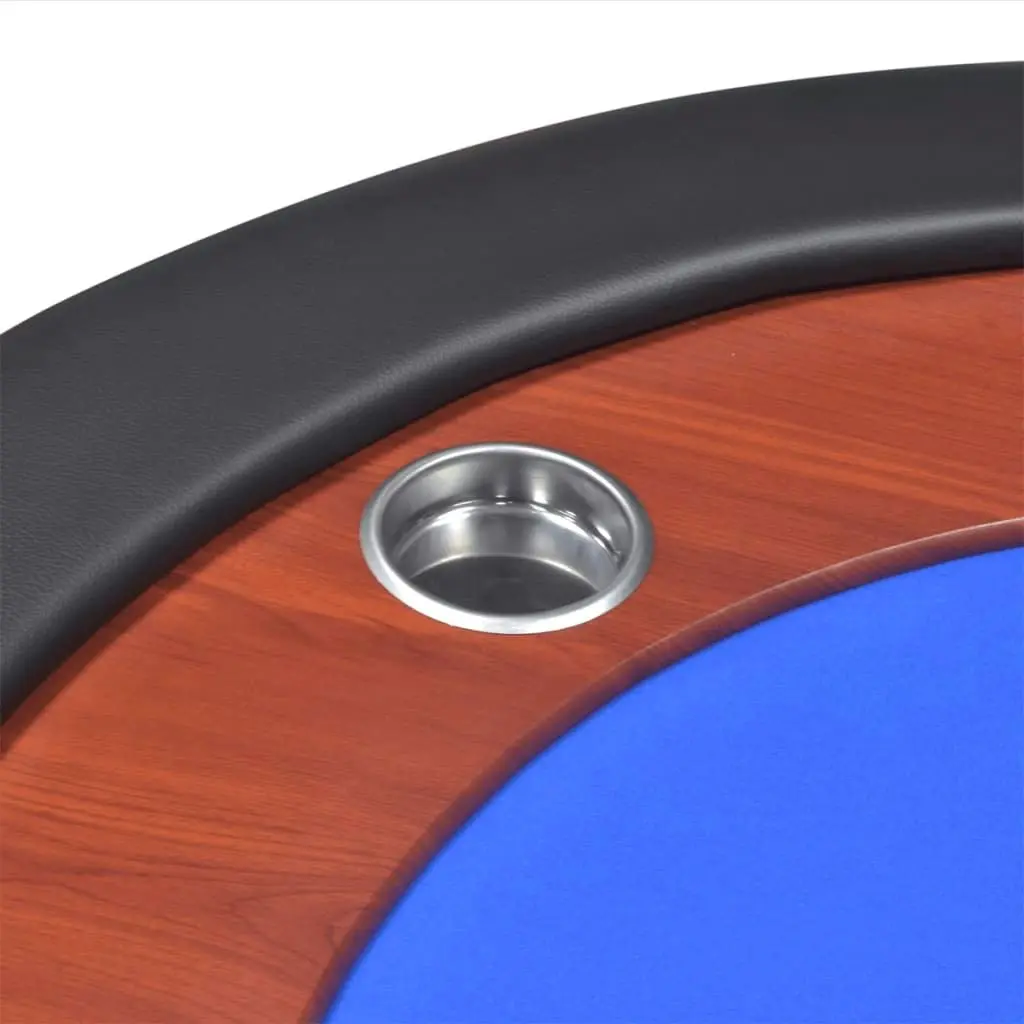 10-Player Poker Table with Dealer Area and Chip Tray Blue 80134