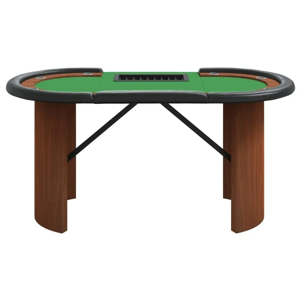 10-Player Poker Table with Chip Tray Green 160x80x75 cm 80406