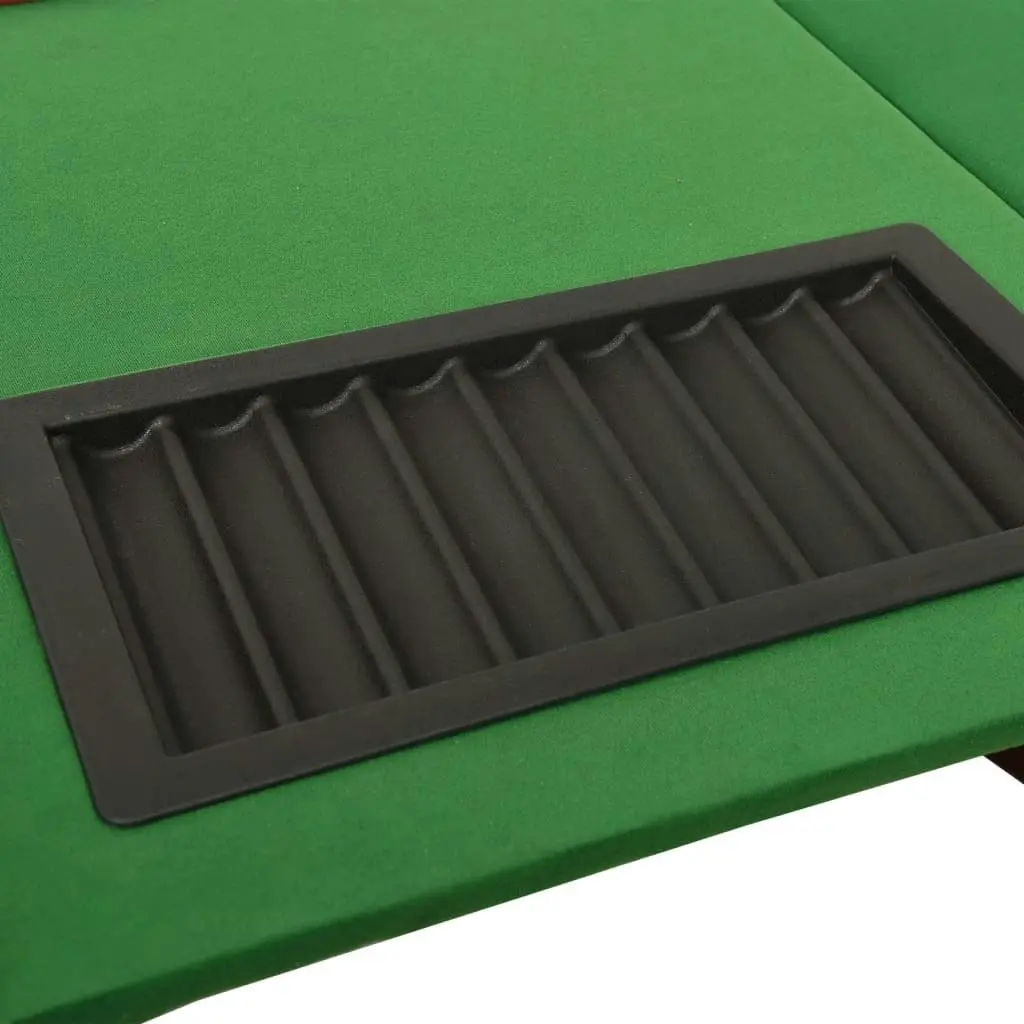 10-Player Poker Table with Chip Tray Green 160x80x75 cm 80406