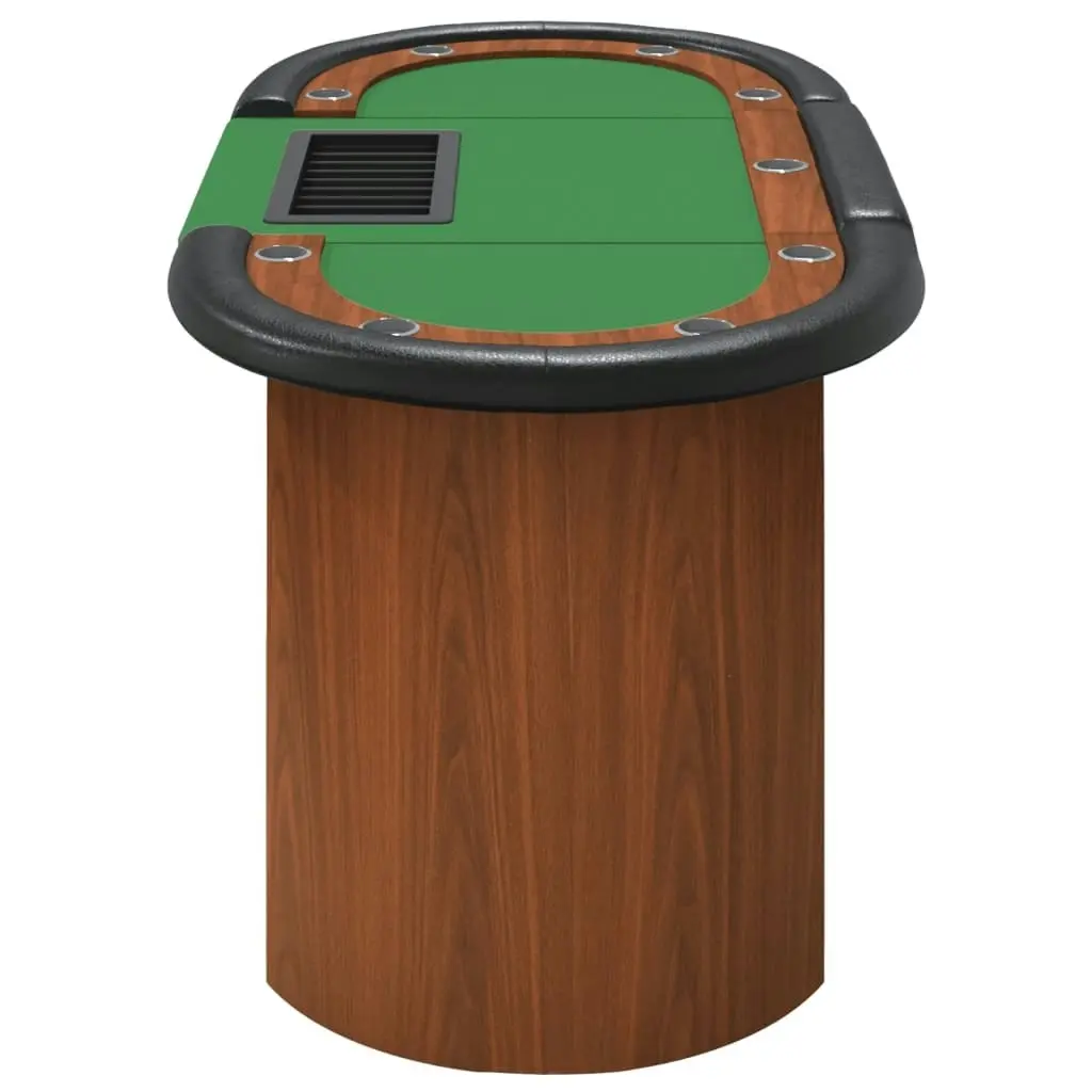 10-Player Poker Table with Chip Tray Green 160x80x75 cm 80406