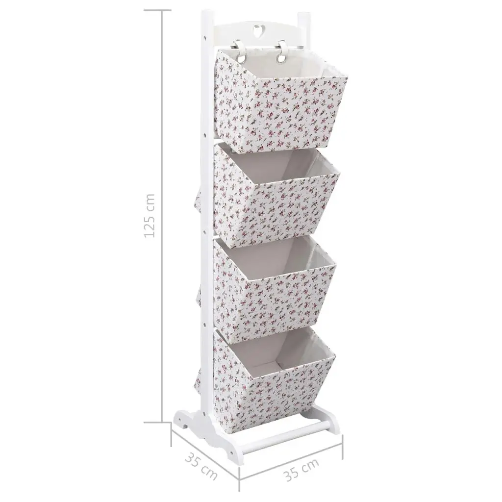 4-Layer Basket Rack Flower 35x35x125 cm Wood 284260