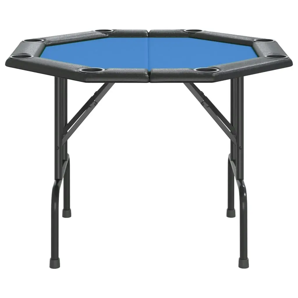 8-Player Folding Poker Table Blue 108x108x75 cm 80405