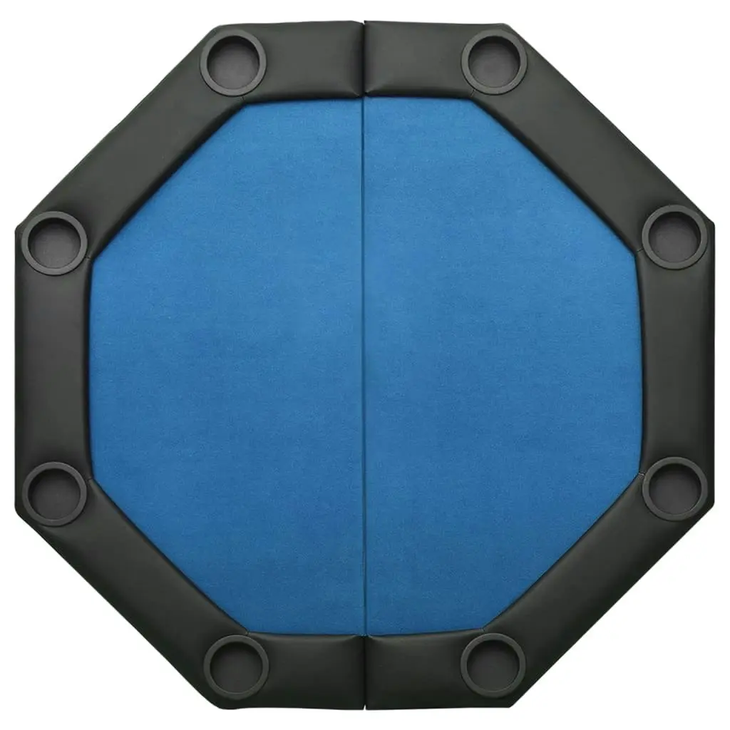 8-Player Folding Poker Table Blue 108x108x75 cm 80405