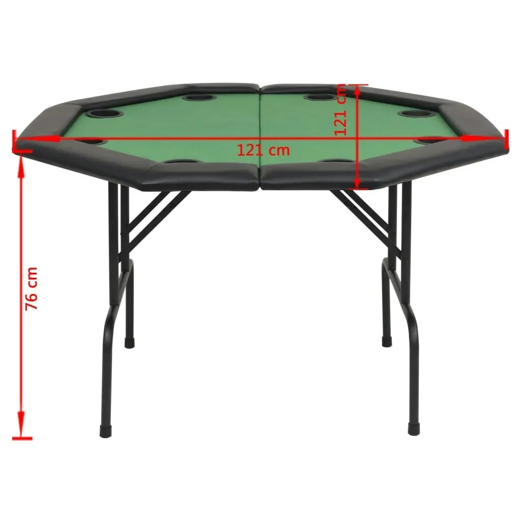 8-Player Folding Poker Table 2 Fold Octagonal Green 80211