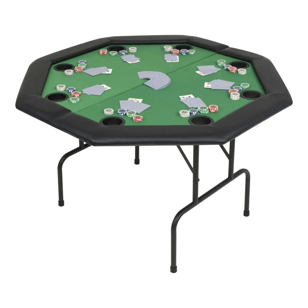 8-Player Folding Poker Table 2 Fold Octagonal Green 80211