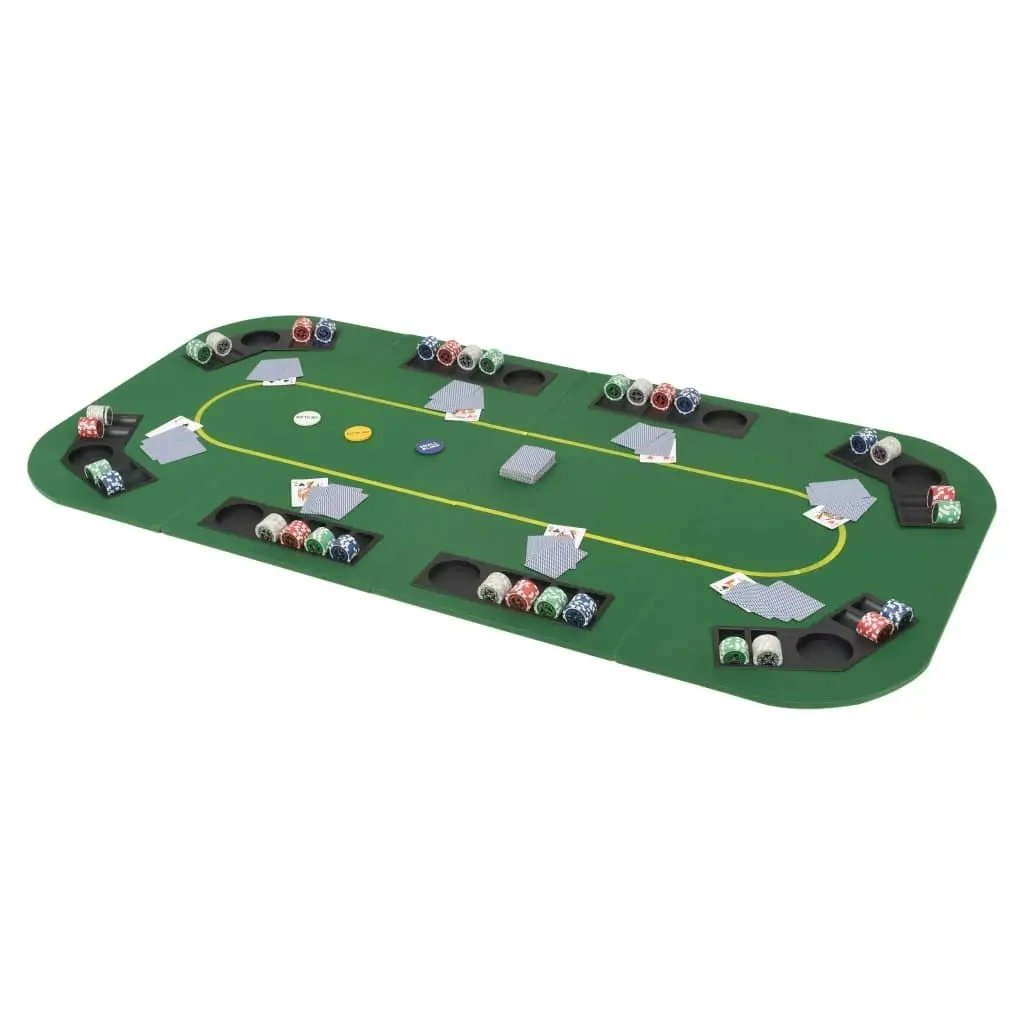 8-Player Folding Poker Tabletop 4 Fold Rectangular Green 80208