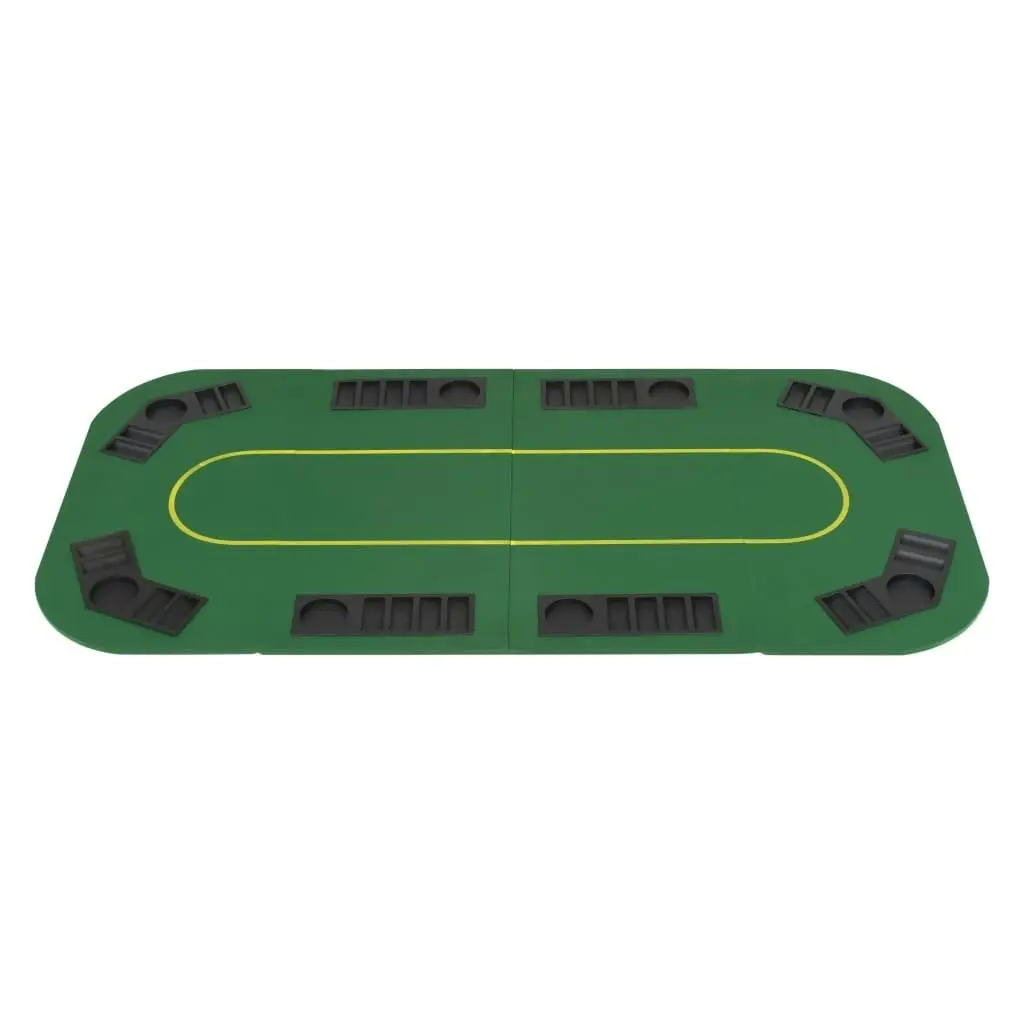 8-Player Folding Poker Tabletop 4 Fold Rectangular Green 80208