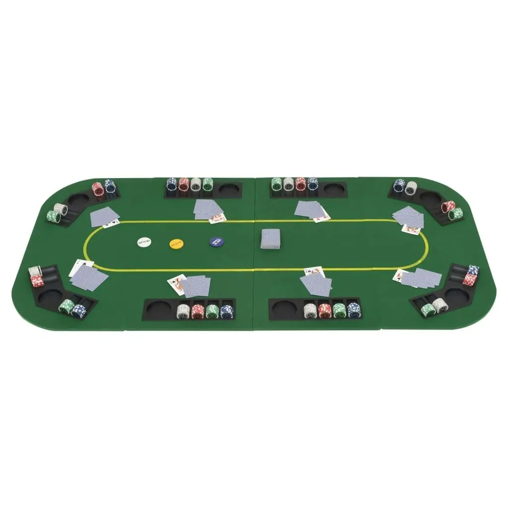 8-Player Folding Poker Tabletop 4 Fold Rectangular Green 80208