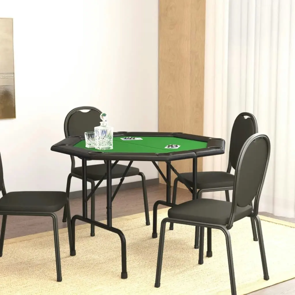 8-Player Folding Poker Table Green 108x108x75 cm 80404