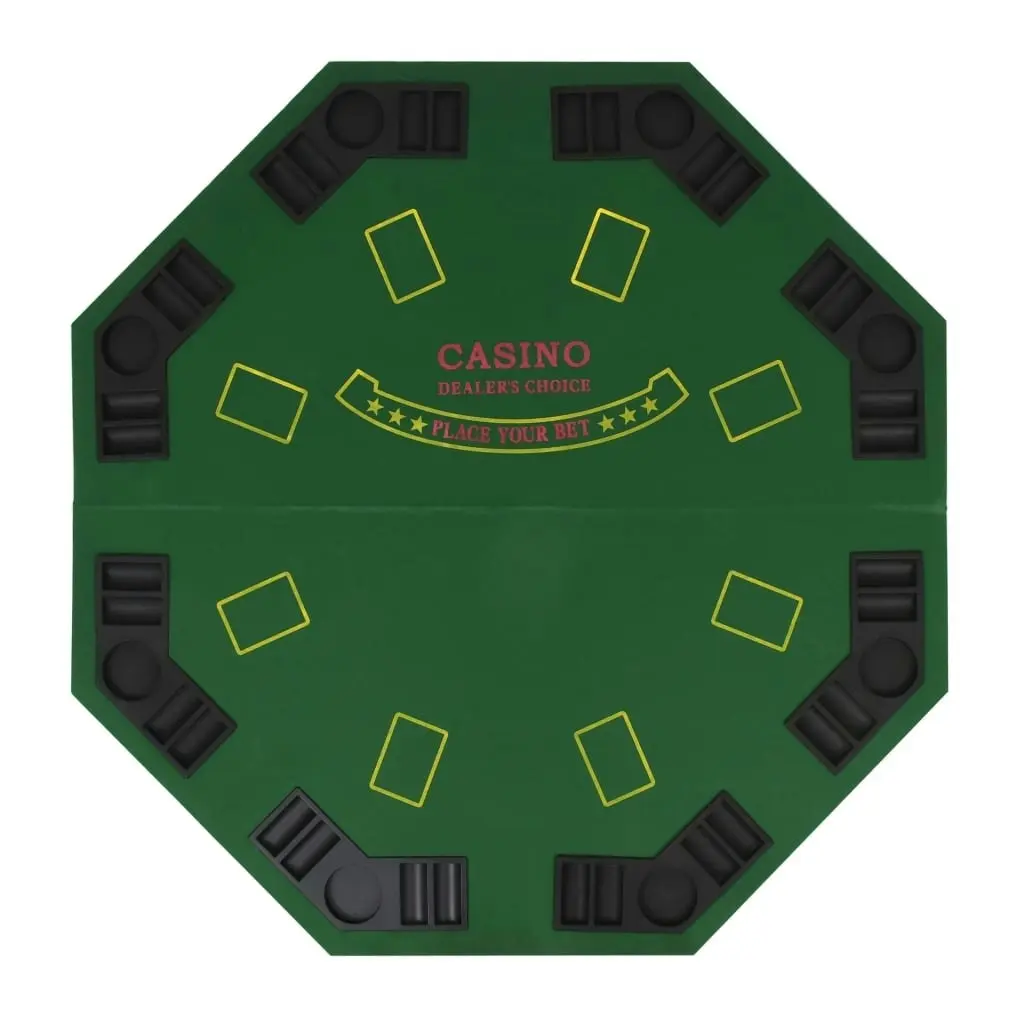 8-Player Folding Poker Tabletop 2 Fold Octagonal Green 80209