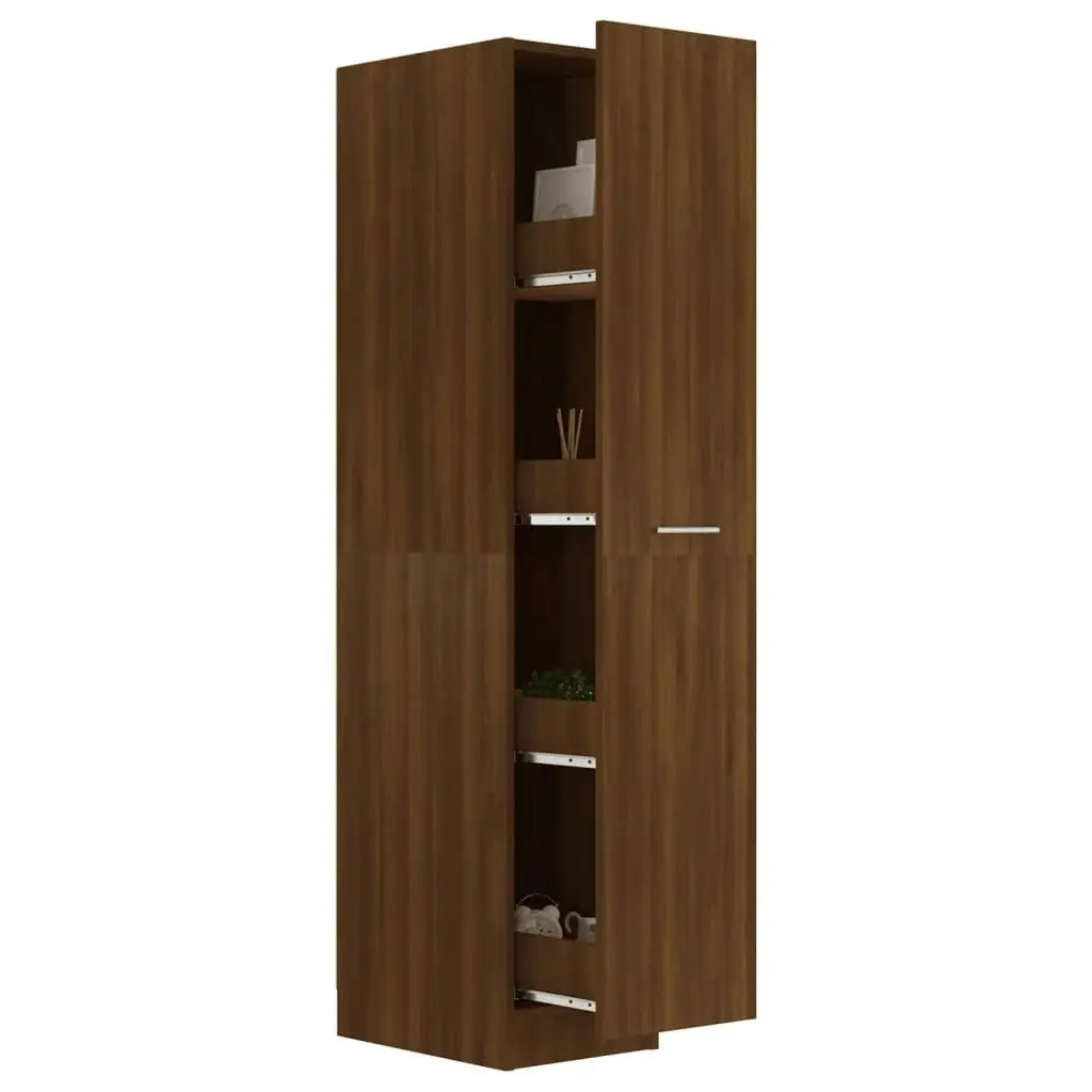 Apothecary Cabinet Brown Oak 30x42.5x150 cm Engineered Wood 815203