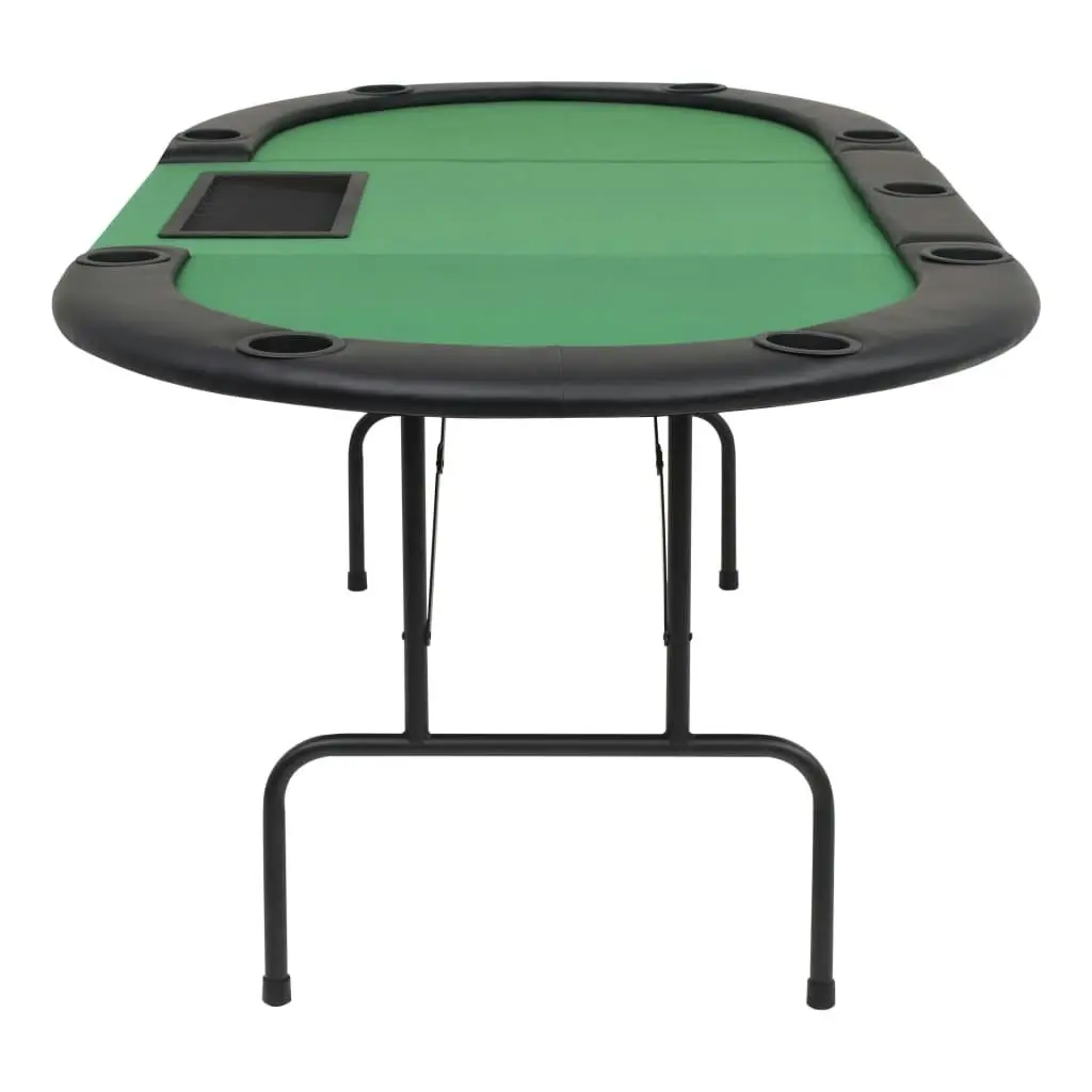 9-Player Folding Poker Table 3 Fold Oval Green 80210