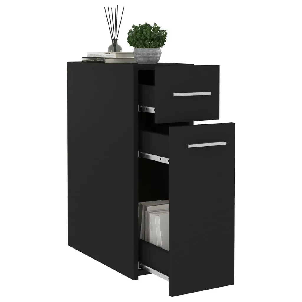 Apothecary Cabinet Black 20x45.5x60 cm Engineered Wood 804212