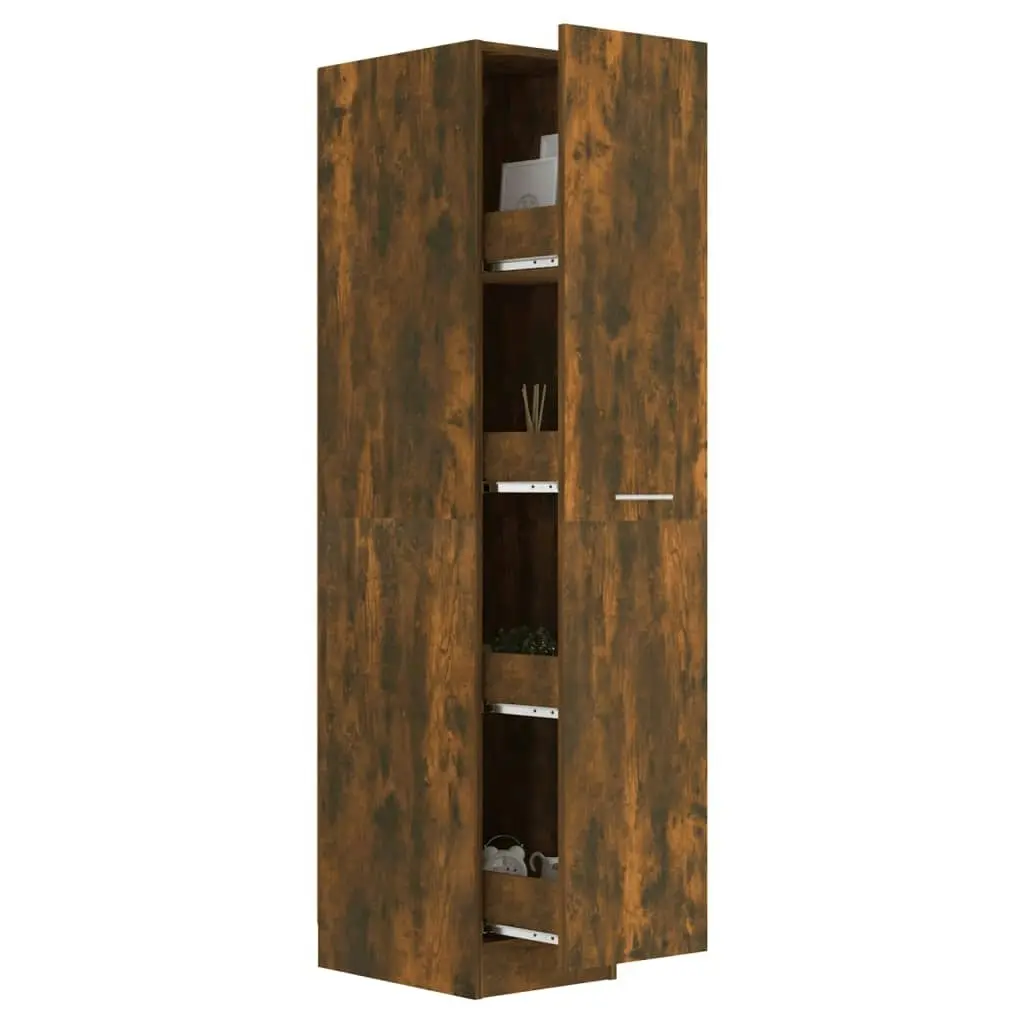 Apothecary Cabinet Smoked Oak 30x42.5x150 cm Engineered Wood 815201