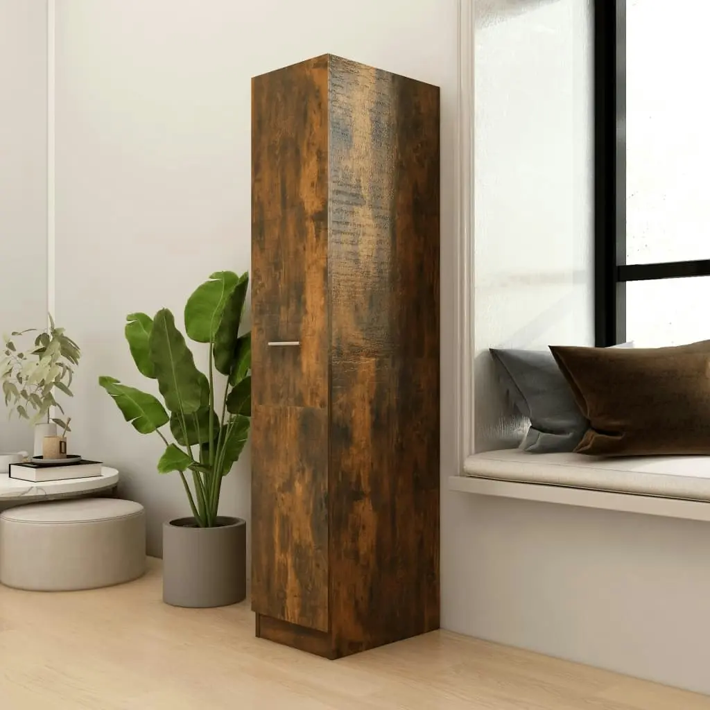 Apothecary Cabinet Smoked Oak 30x42.5x150 cm Engineered Wood 815201