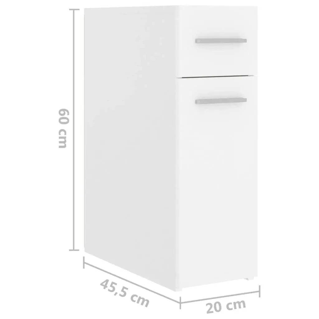 Apothecary Cabinet White 20x45.5x60 cm Engineered Wood 804211