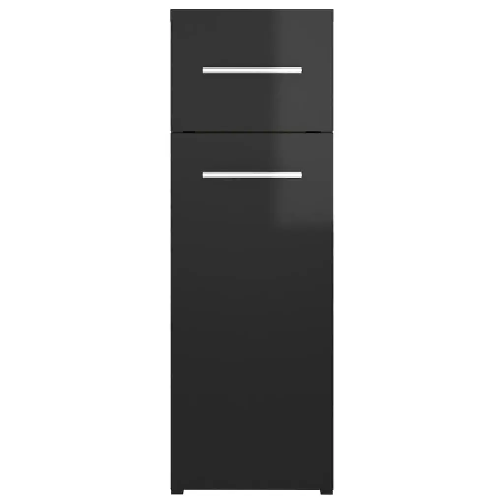 Apothecary Cabinet High Gloss Black 20x45.5x60 cm Engineered Wood 804218