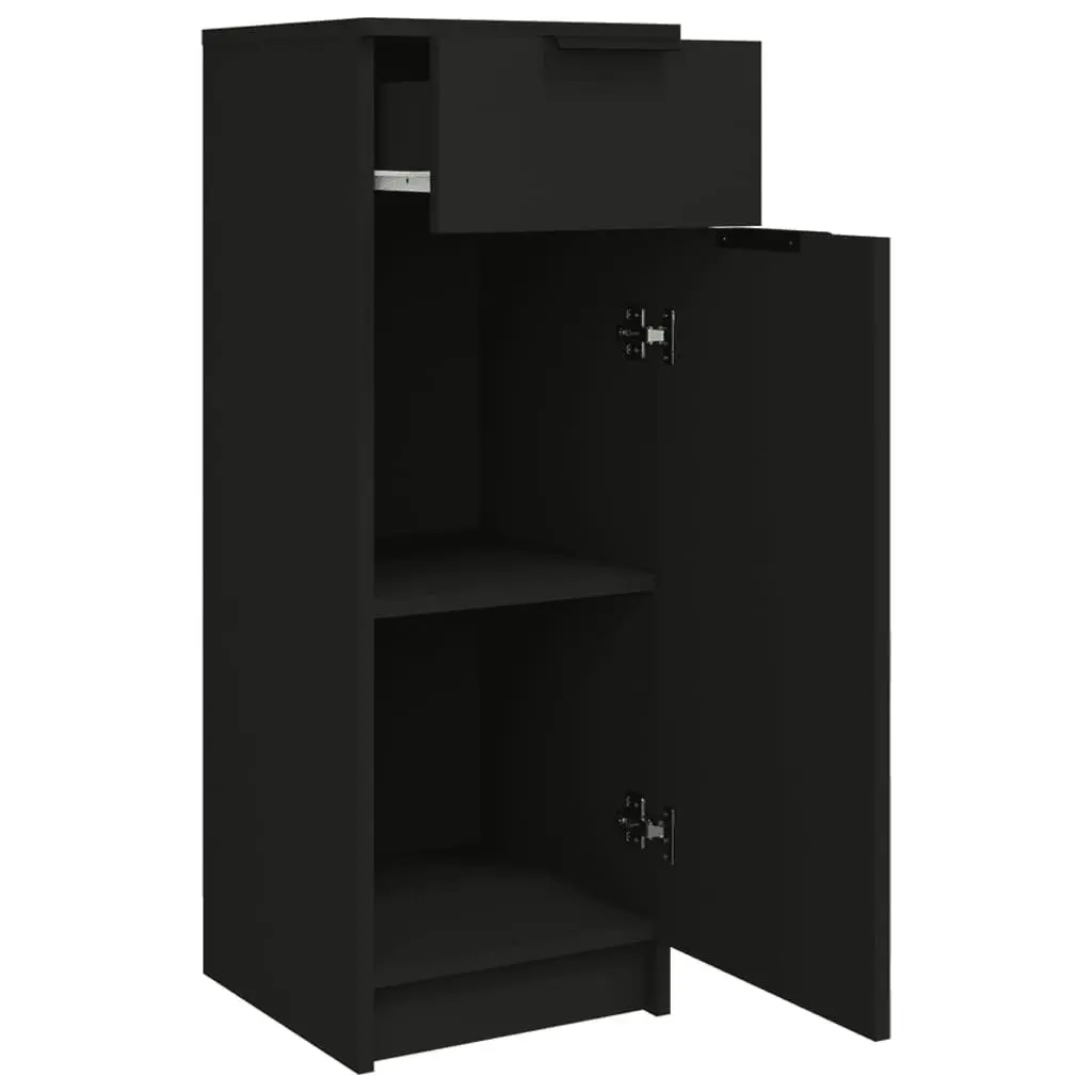 Bathroom Cabinet Black 32x34x90 cm Engineered Wood 811287