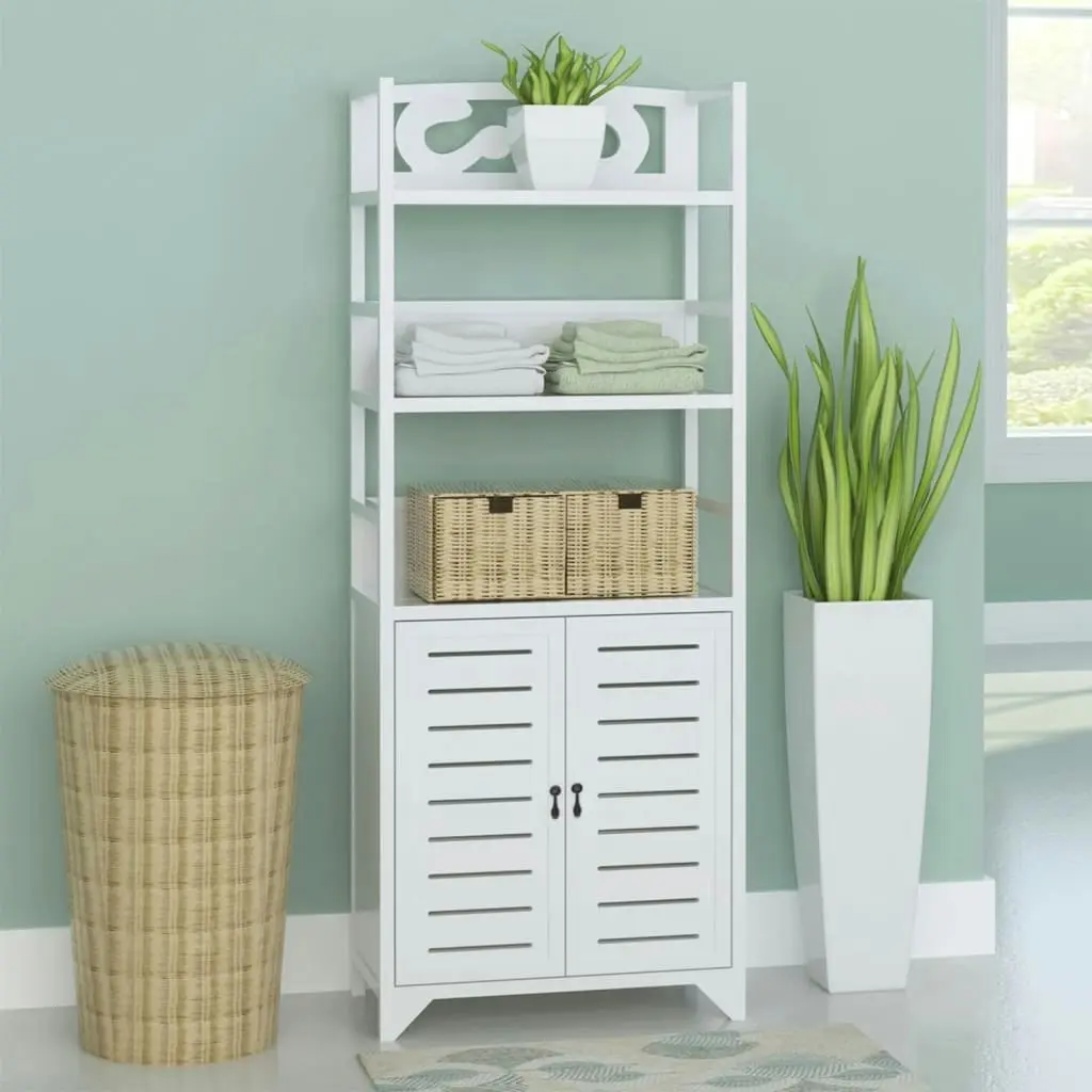 Bathroom Cabinet Albuquerque Wood White 46x24x117.5 cm 242689