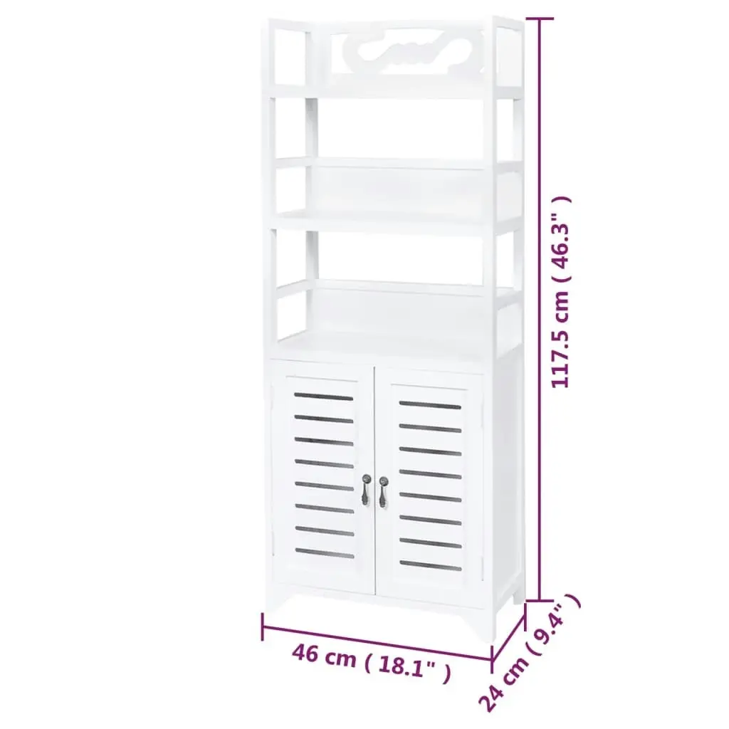 Bathroom Cabinet Albuquerque Wood White 46x24x117.5 cm 242689