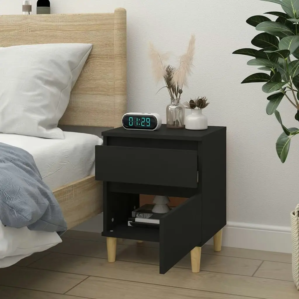 Bedside Cabinet Black 40x35x50 cm 821828