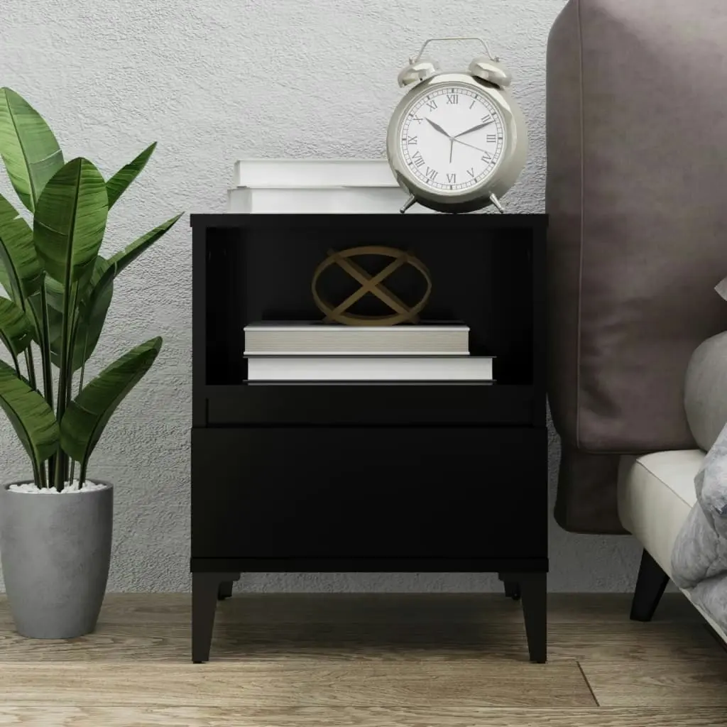 Bedside Cabinet Black 40x35x50 cm 821812