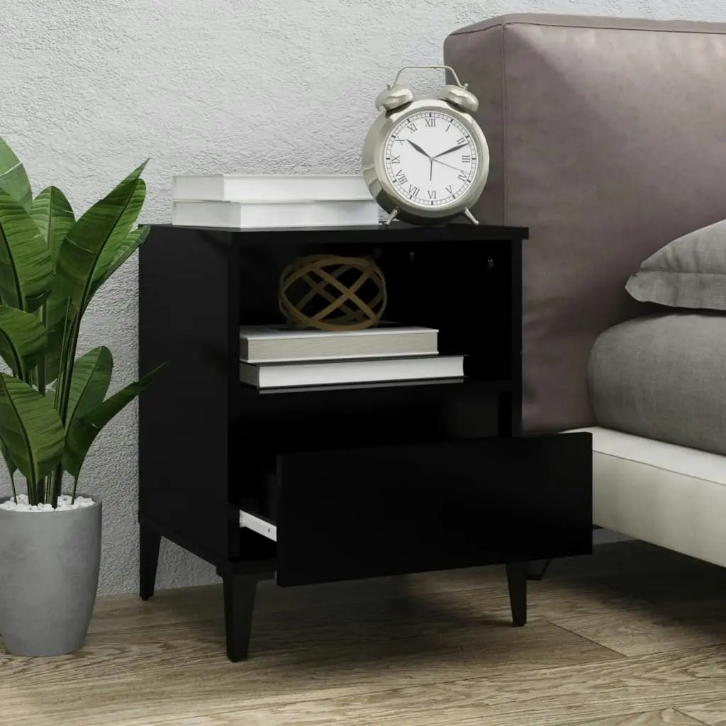 Bedside Cabinet Black 40x35x50 cm 821812