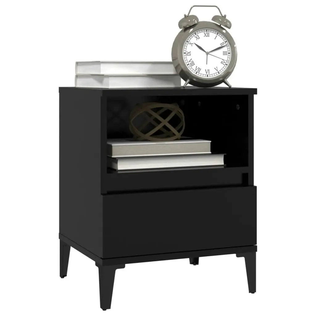 Bedside Cabinet Black 40x35x50 cm 821812