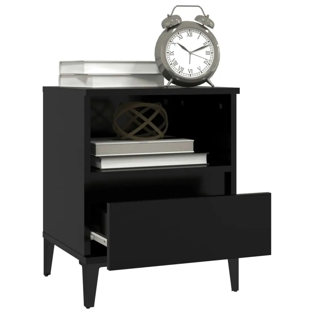 Bedside Cabinet Black 40x35x50 cm 821812