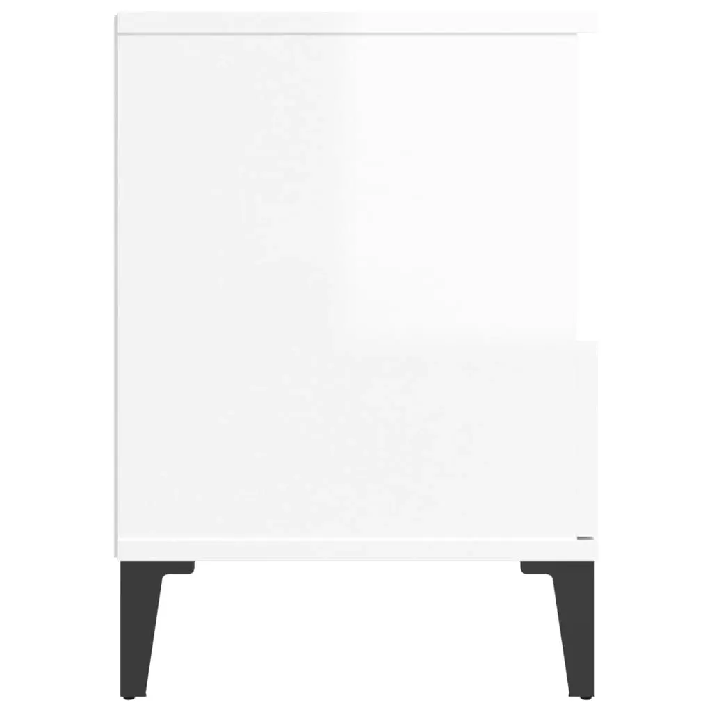 Bedside Cabinet High Gloss White 40x35x50 cm 821814