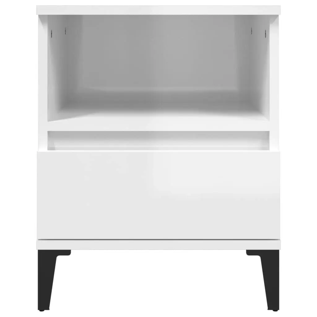 Bedside Cabinet High Gloss White 40x35x50 cm 821814