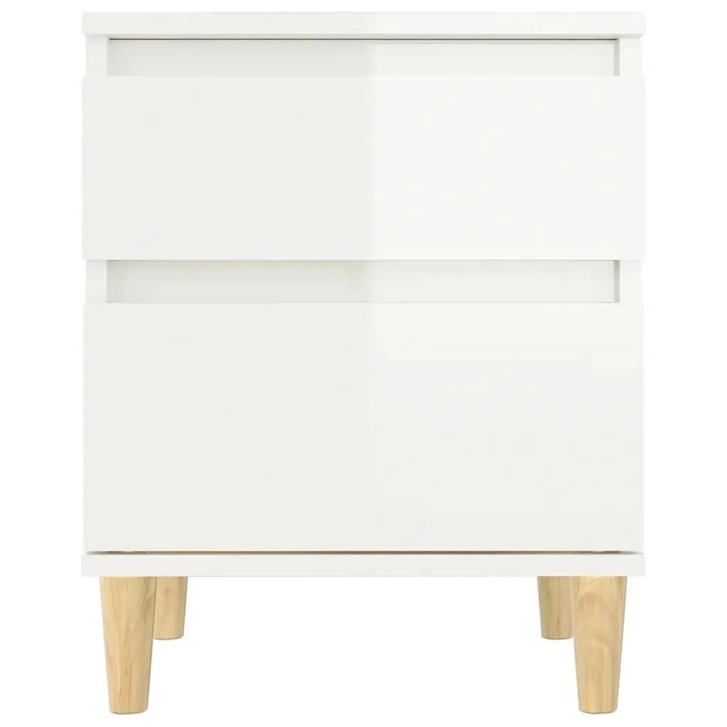 Bedside Cabinet High Gloss White 40x35x50 cm 821830