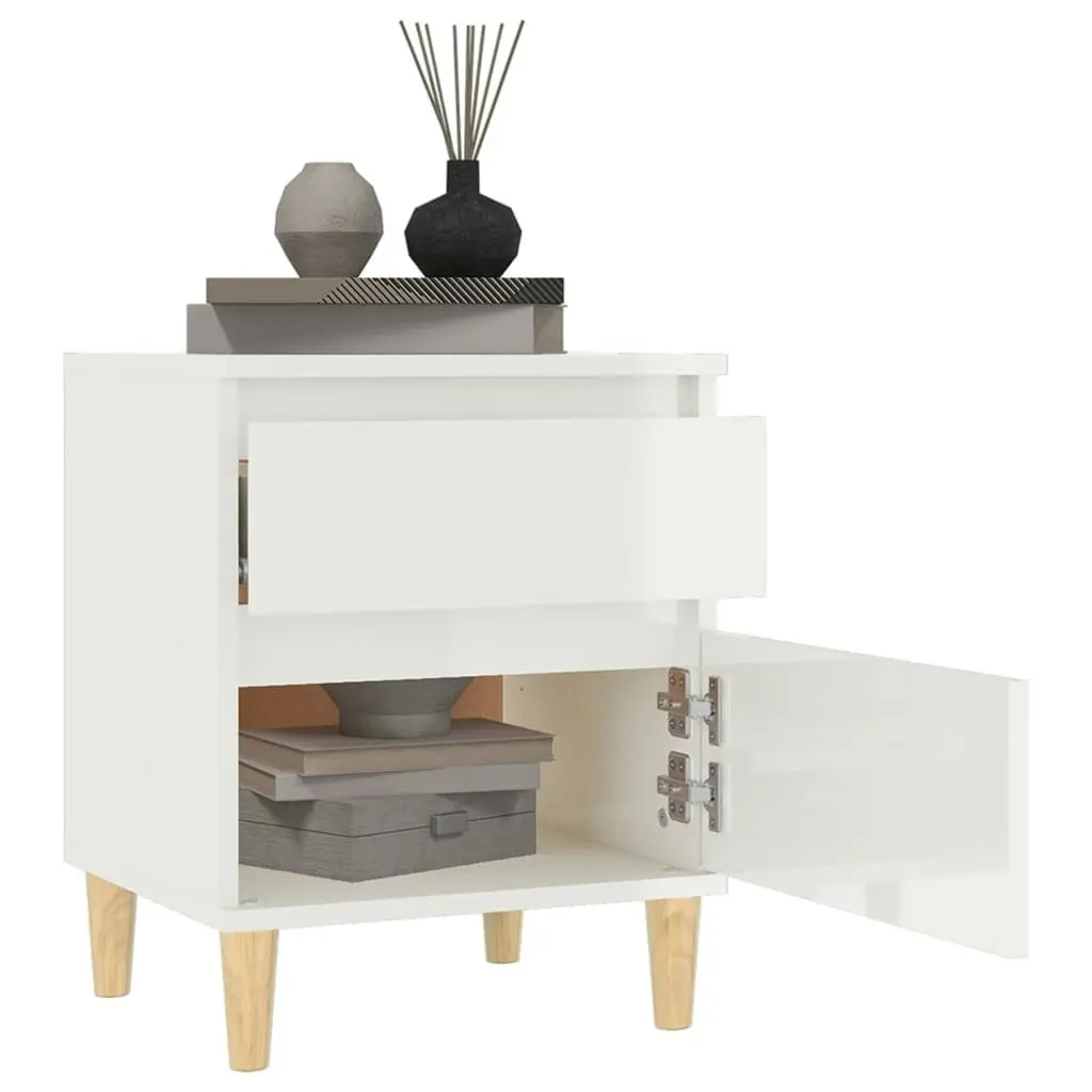 Bedside Cabinet High Gloss White 40x35x50 cm 821830