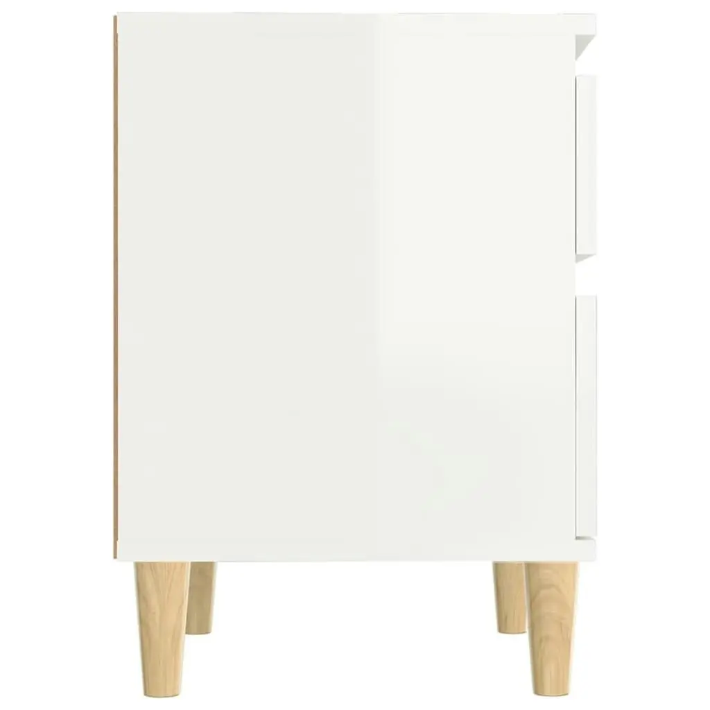 Bedside Cabinet High Gloss White 40x35x50 cm 821830